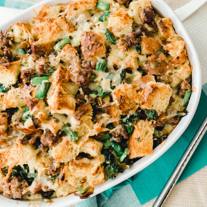 asparagus-and-leek-bread-pudding