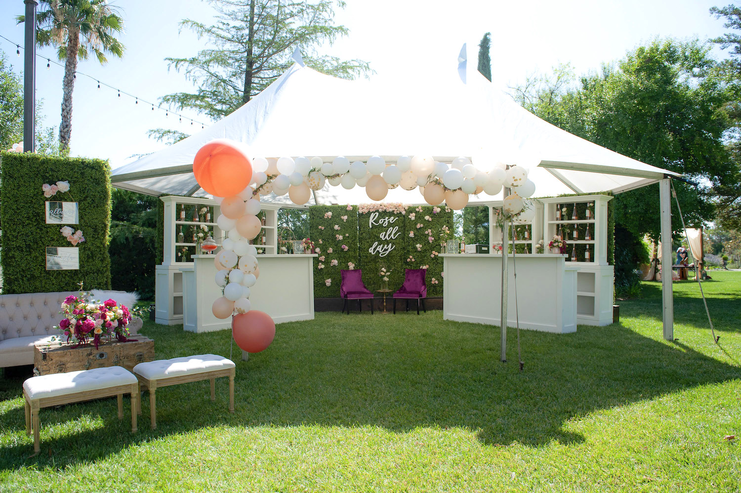Rose All Day Tent By Alluring Events - Park Winters Summerland