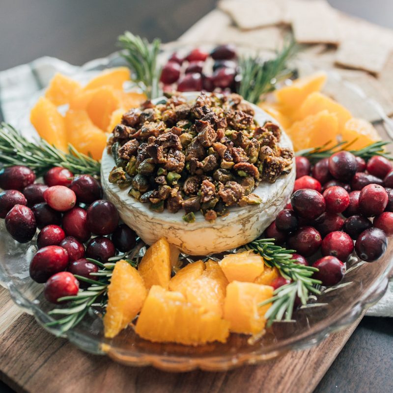 Klaus Baked Brie with Figs, Oranges and Pistachios