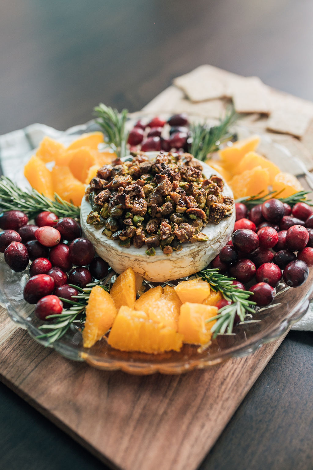 Klaus Baked Brie with Figs, Oranges and Pistachios